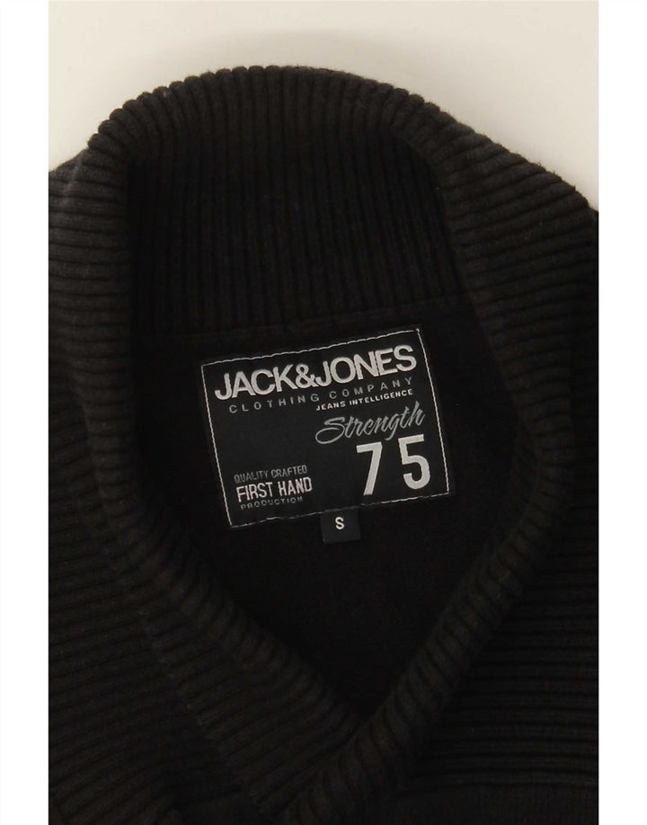 Jack & Jones Herren-Pullover mit Schalkragen, Größe S, Schwarz