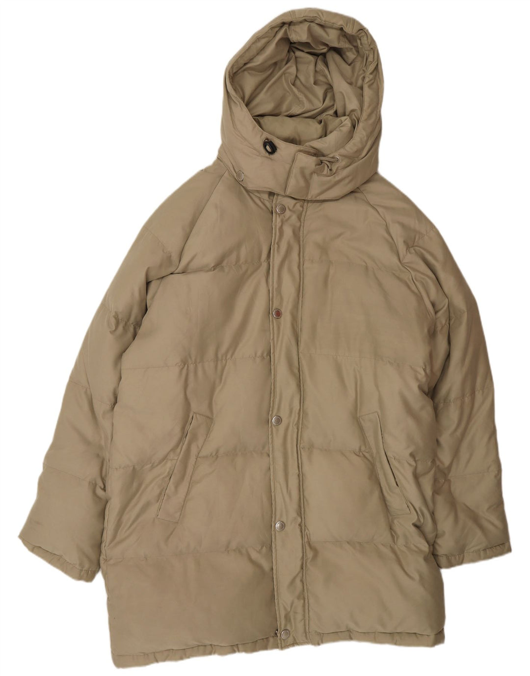Sergio Tacchini Herren-Mantel mit Kapuze, gepolstert, Größe 40, Beige, Polyester