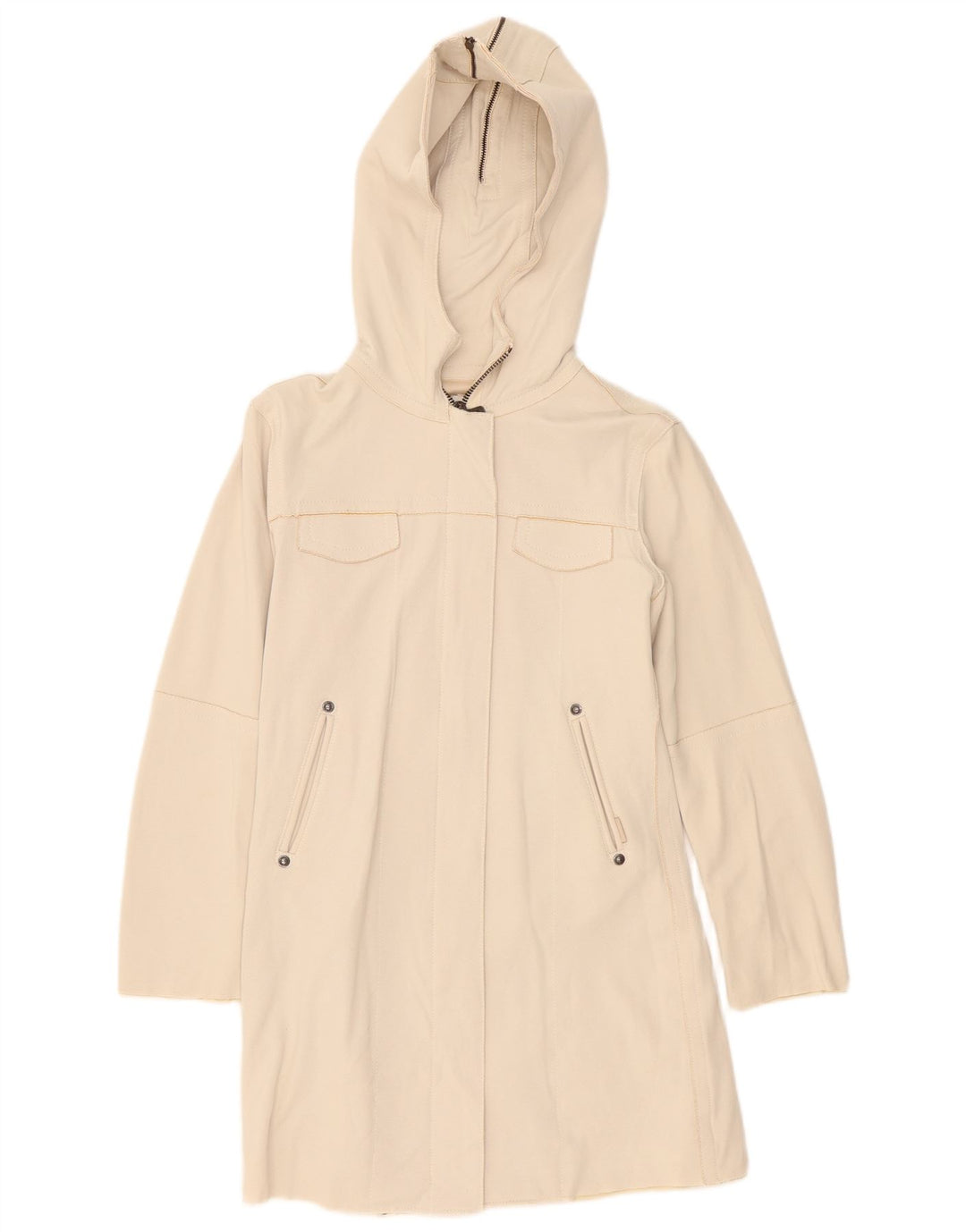 Calvin Klein Damen Kapuzenmantel UK 6 XS Beige Polyamid