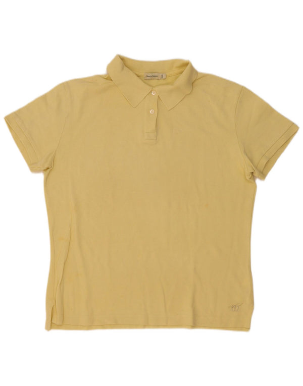 Henry Cottons Womens Polo Shirt IT 50 XL Yellow Cotton
