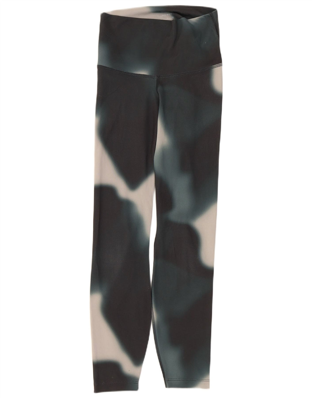 Nike Damen Dri Fit Leggings UK 10 Small Black Tie Dye