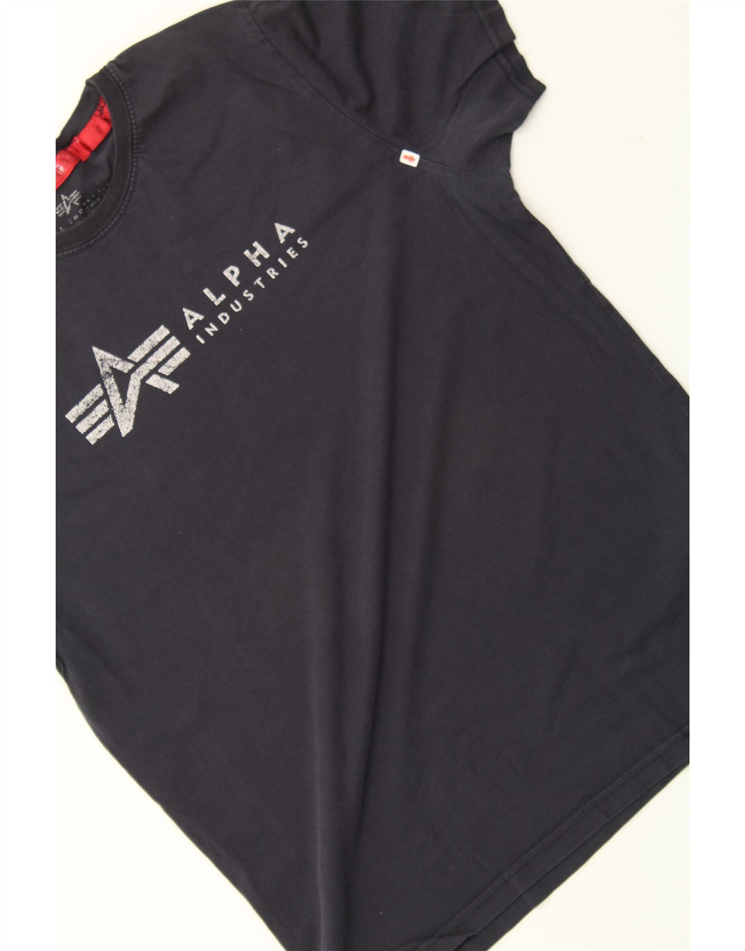 ALPHA INDUSTRIES Mens Graphic T-Shirt Top Small Black Cotton Vintage Alpha Industries and Second-Hand Alpha Industries from Messina Hembry 