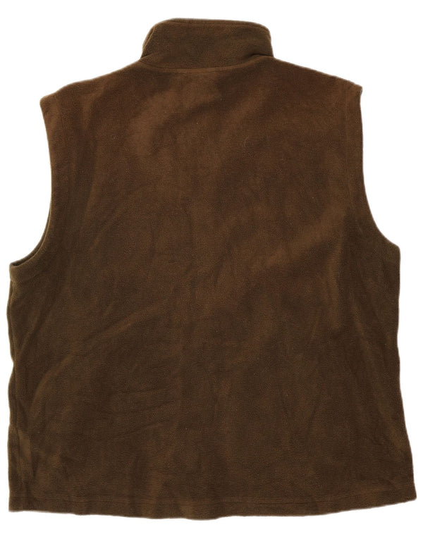 LE FROG Herren-Fleeceweste mit lässiger Passform, UK 42, XL, Khaki, Polyester
