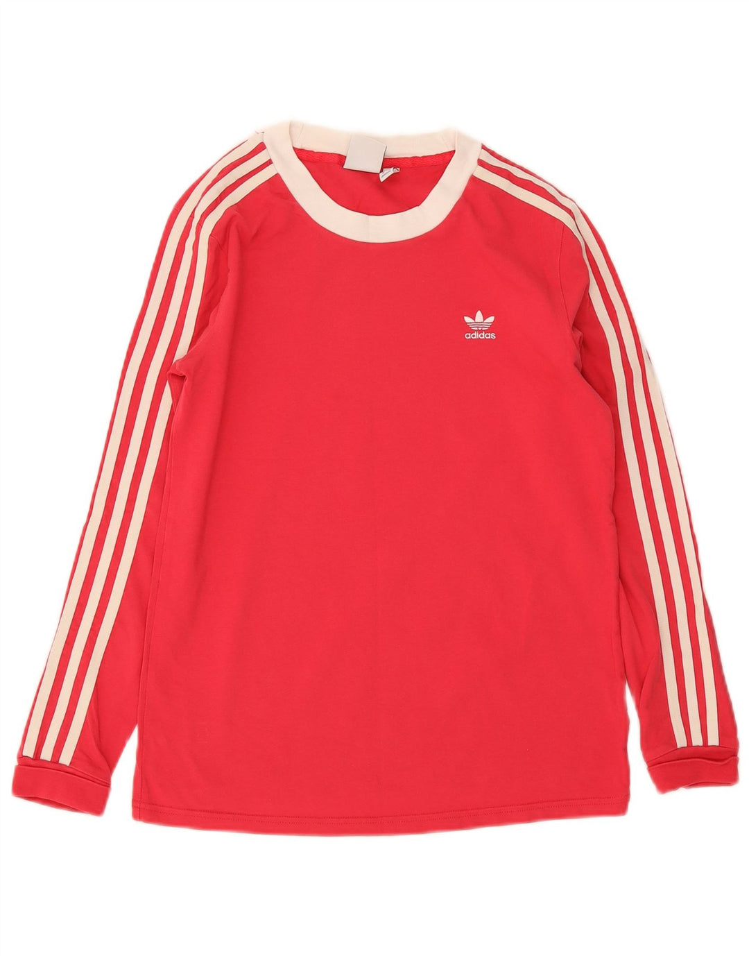 Adidas Damen Top Langarm UK 10 Small Rot Colourblock