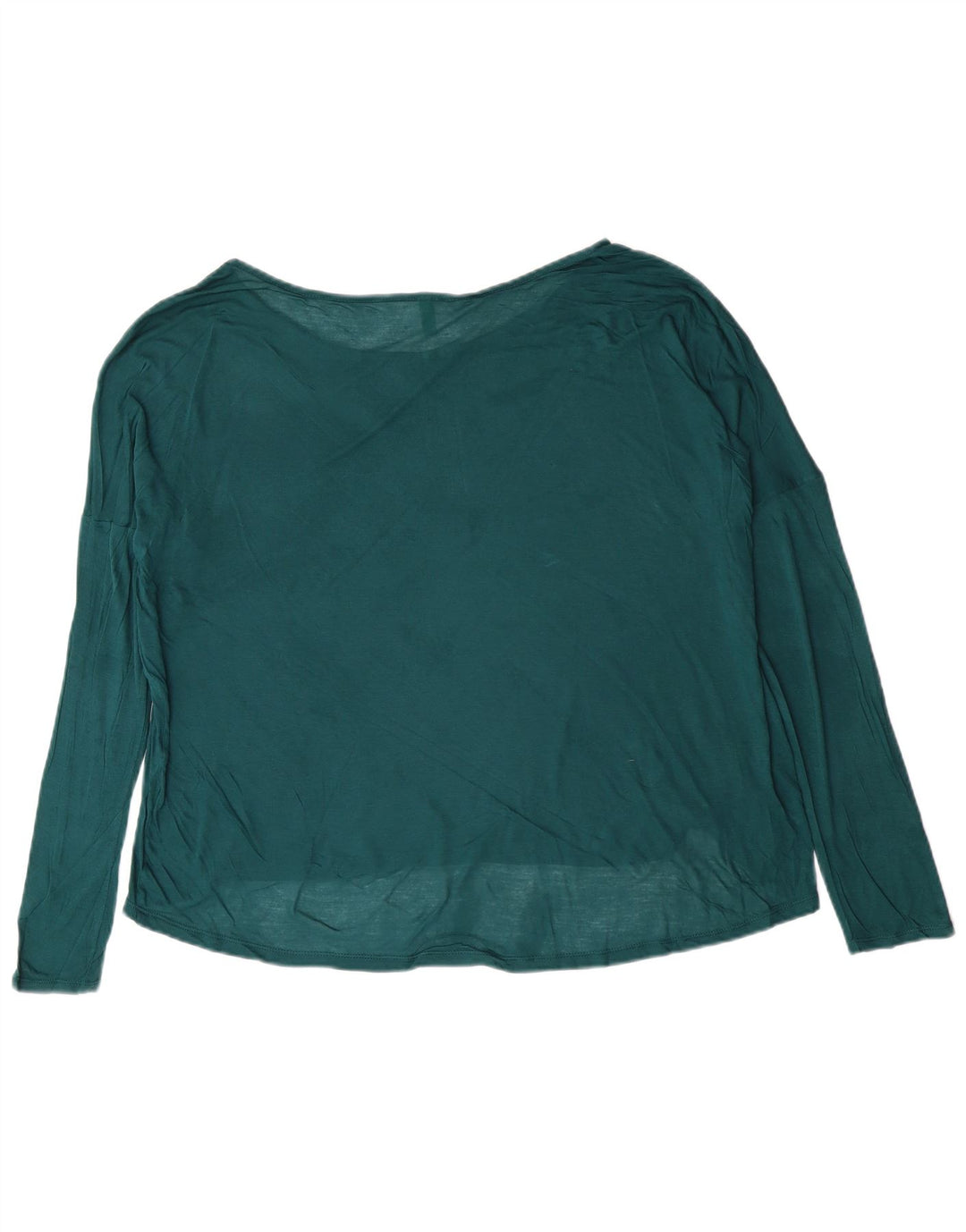 BENETTON Damen Durchsichtiges Top Langarm UK 18 XL Grün