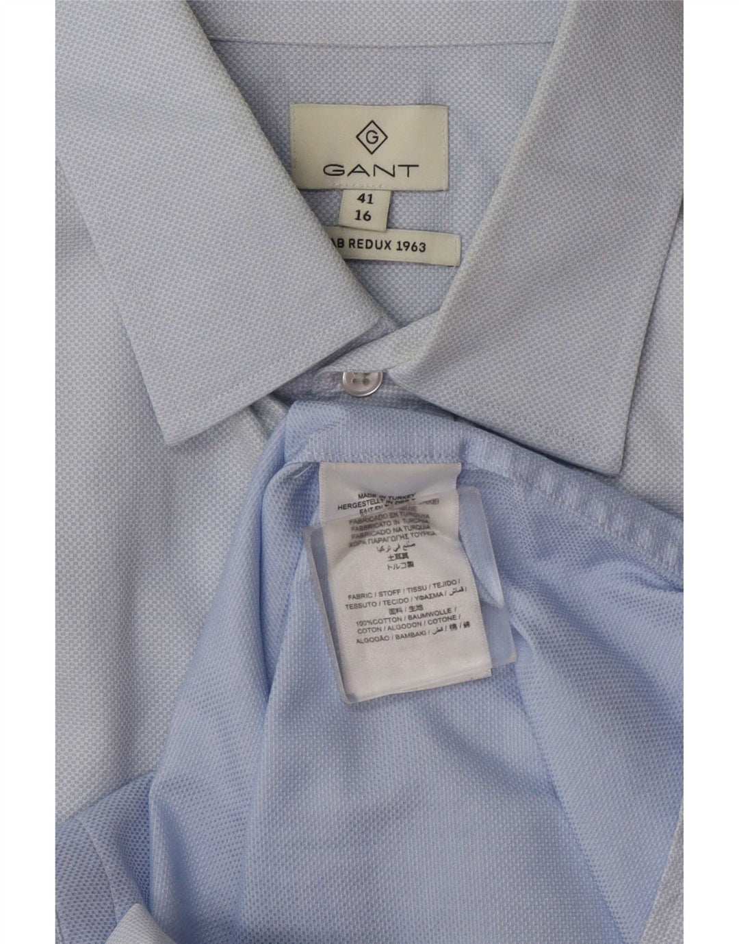 Gant Herrenhemd Größe 41 16 Große blaue Baumwolle