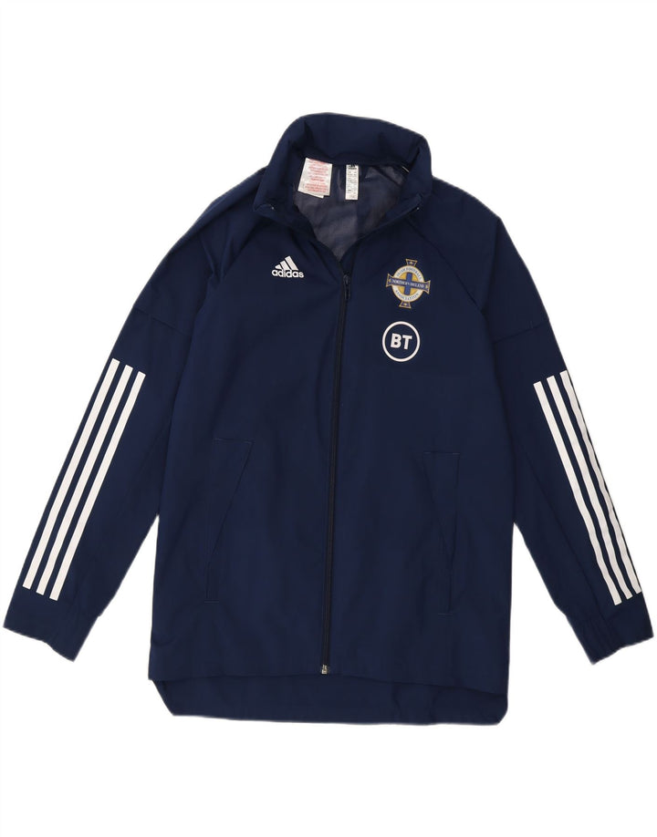 Adidas Jungen-Windbreakerjacke mit Kapuze, 11–12 Jahre, marineblaues Polyester