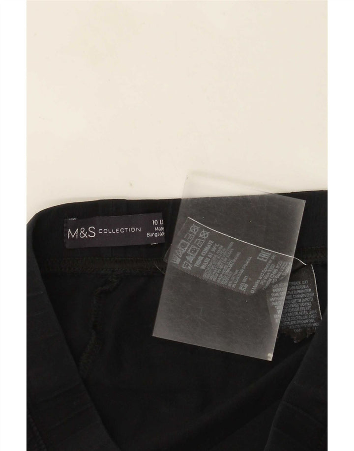 Marks & Spencer Damen Leggings UK 10 Small Schwarz Baumwolle