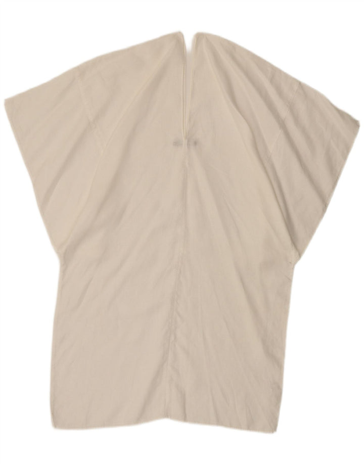 Stefanel Damen-Bluse mit Fledermausärmeln, UK-Größe 44, Größe L, weißes Leinen