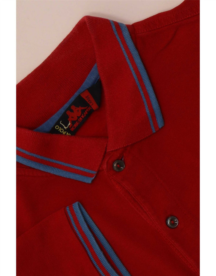 Kappa Herren-Poloshirt, groß, rot gestreift