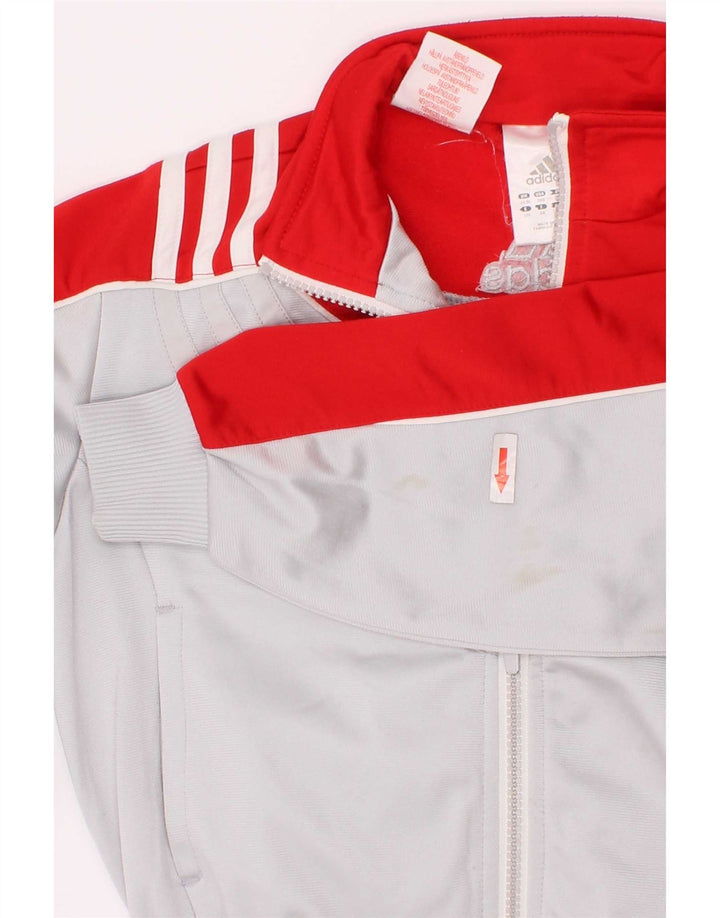 Adidas Jungen Grafik-Trainingsanzug-Top-Jacke, 5–6 Jahre, Grau, Farbblock