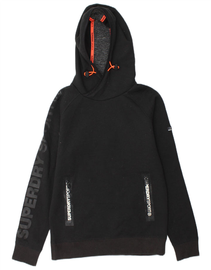 SUPERDRY Herren-Kapuzenpullover mit Grafik, Mittelschwarzes Polyester