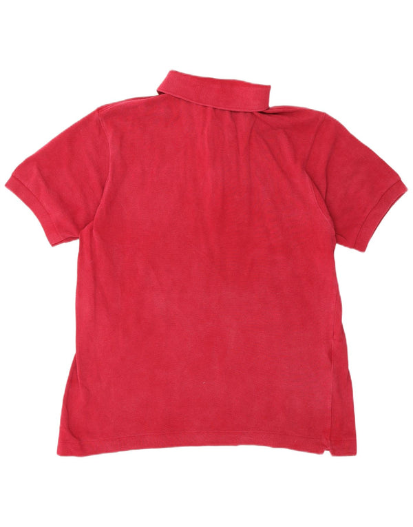 Lacoste Herren-Poloshirt, Größe 4, mittlere burgunderrote Baumwolle