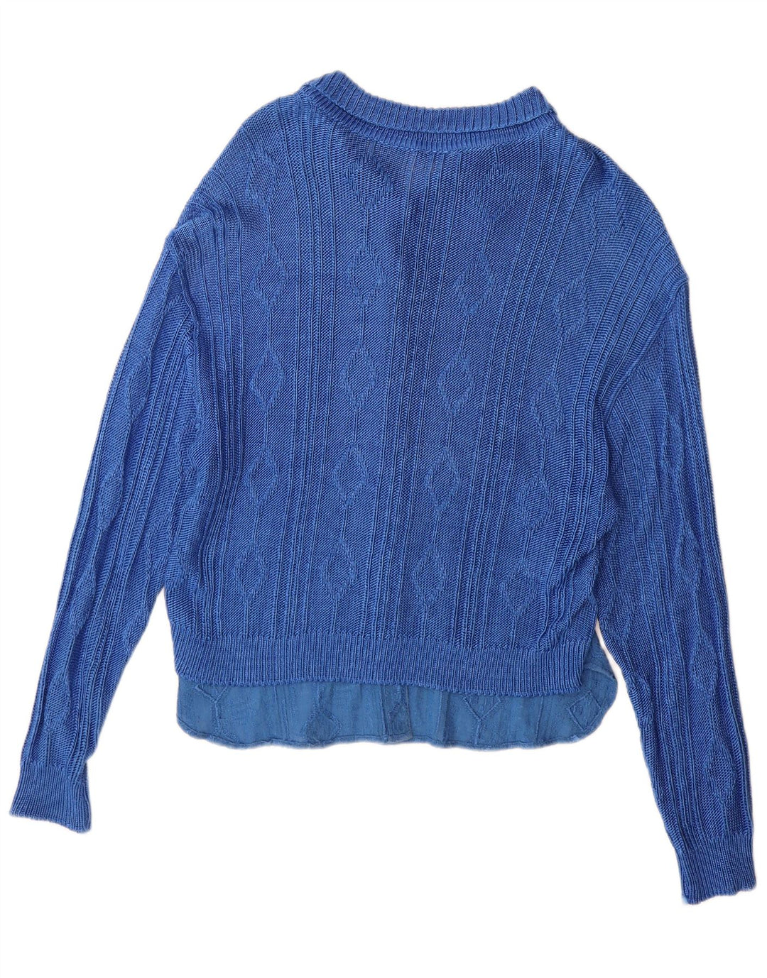 Vintage Damen Cardigan Pullover IT 44 Mittelblaue geometrische Viskose