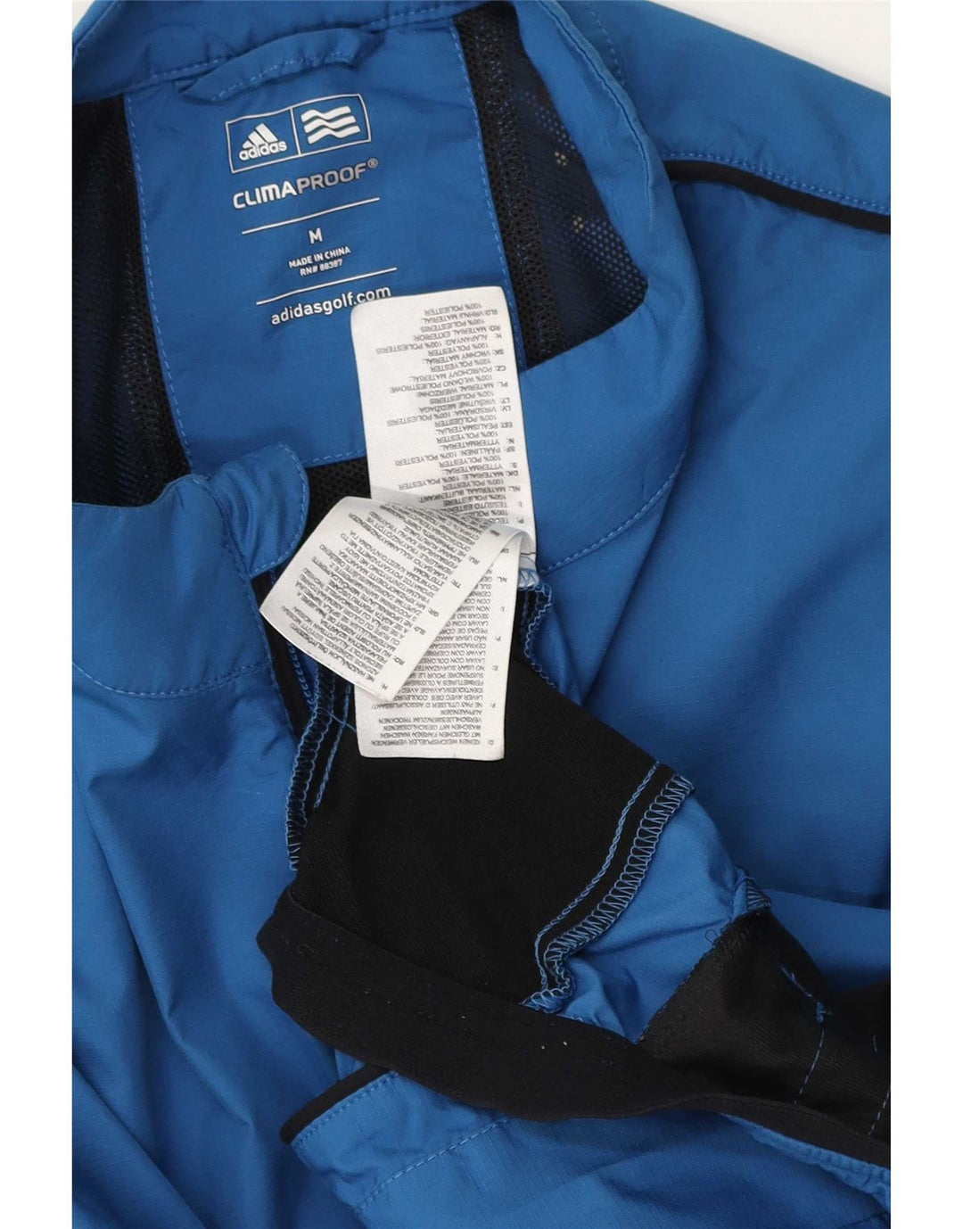 Adidas Herren Clima Proof Trainingsanzug-Top-Jacke Mittelblau Farbblock