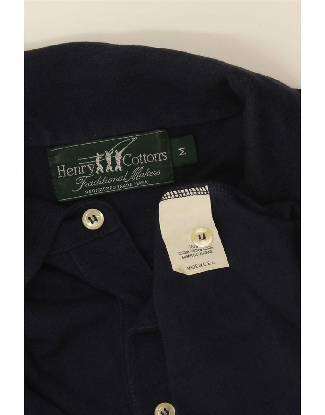 Henry Cottons Herren-Poloshirt aus mittlerer marineblauer Baumwolle