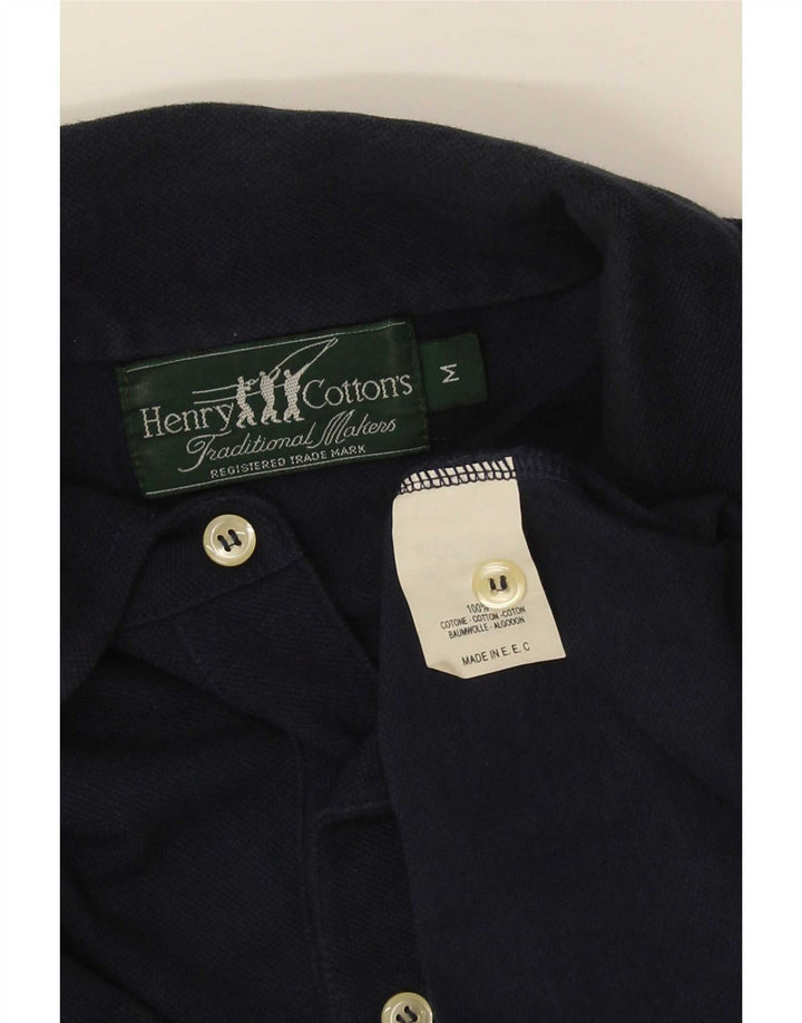 Henry Cottons Herren-Poloshirt aus mittlerer marineblauer Baumwolle