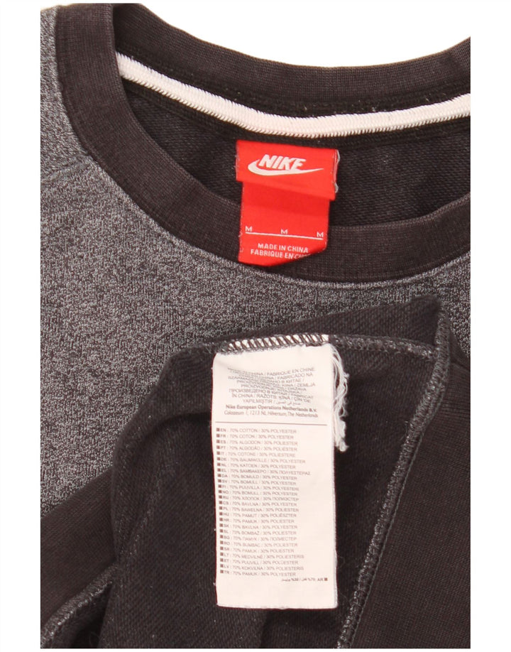 Nike Herren-Sweatshirt-Pullover aus mittelgrauer Baumwolle