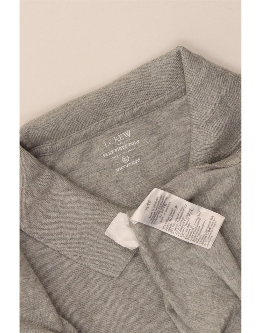 J. Crew Herren-Poloshirt XL, grau meliert, Baumwolle
