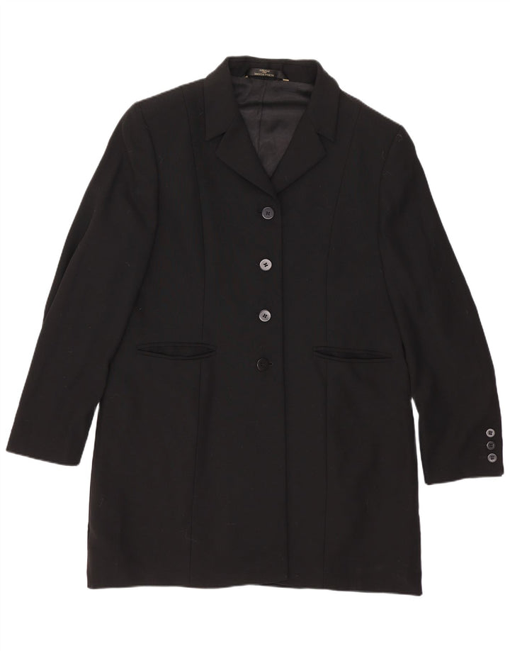 Marks & Spencer Damen Mantel UK 16 Large Schwarz Schurwolle