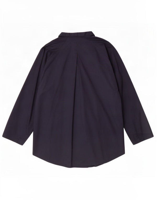 Cos Womens Loose Fit Pullover Shirt EU 36 Small Marineblau Baumwolle