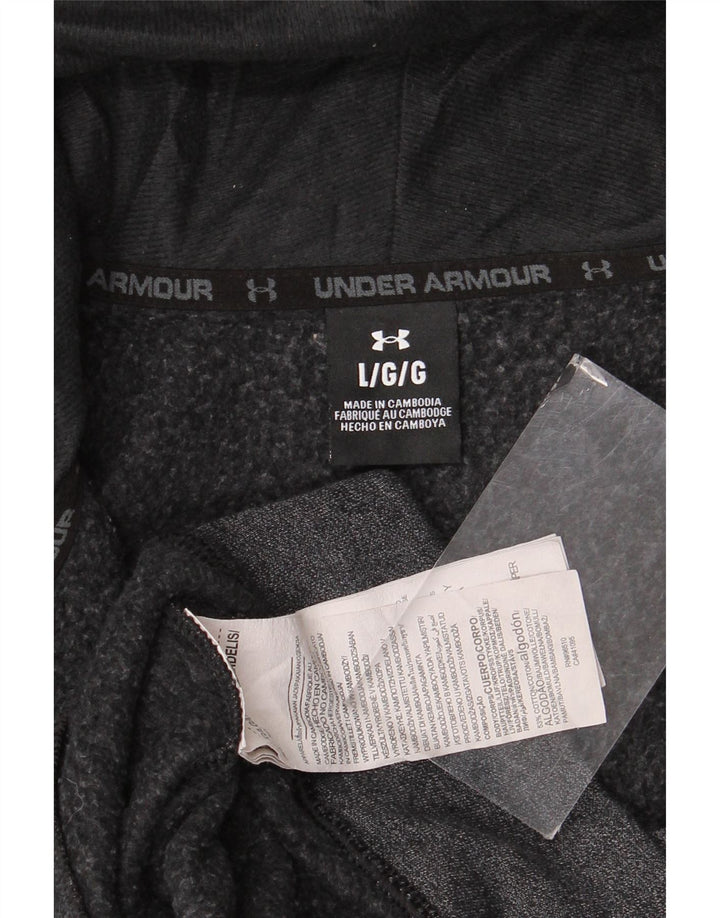 Under Armour Herren-Kapuzenpullover mit Reißverschluss, groß, graue Baumwolle
