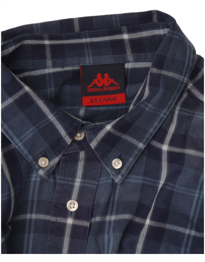 Kappa Herren Flanellhemd 2XL Marineblau kariert