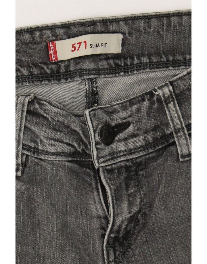 LEVI'S Womens 571 Slim Jeans W28 L32 Grey Cotton Vintage Levi's and Second-Hand Levi's from Messina Hembry 