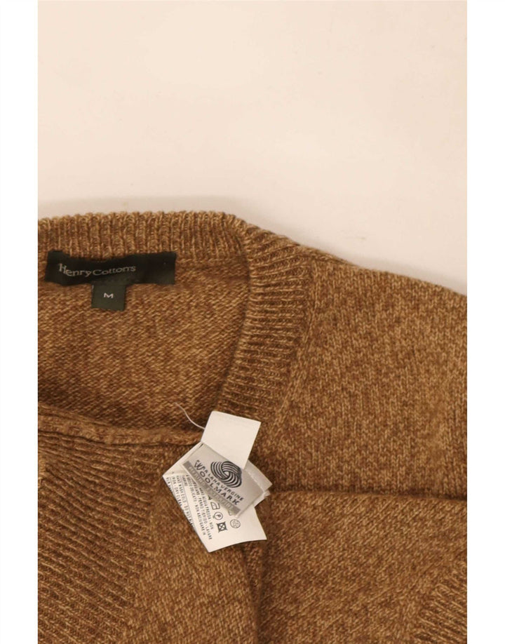Henry Cottons Herren-Weste-Tanktop aus mittelbraun gesprenkelter Wolle