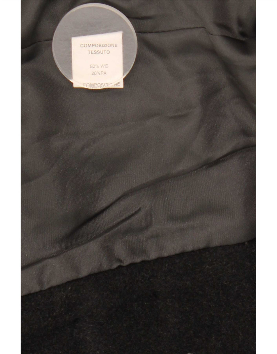 Vintage Damen Zweireihiger Mantel IT 42 Mittelgraue Wolle