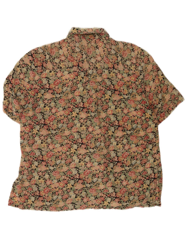 Vintage Damen Kurzarmshirt UK 18 XL Mehrfarbig geblümt