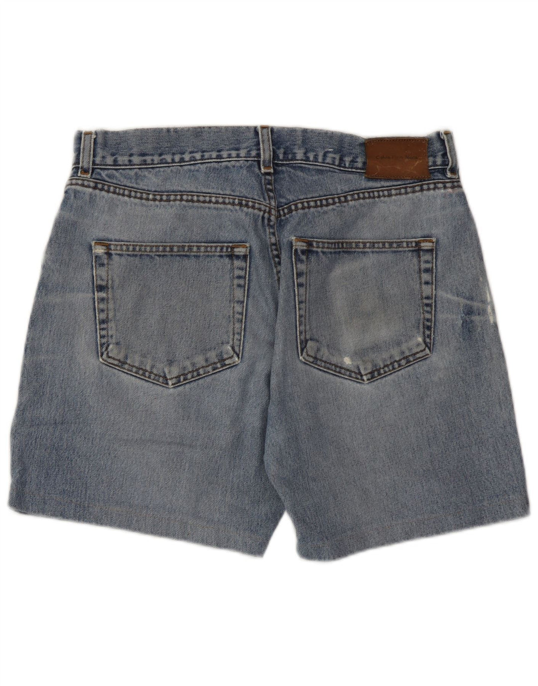 Calvin Klein Herren Denim Shorts W32 Mittelblaue Baumwolle