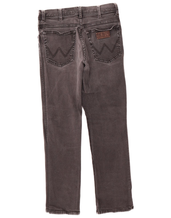 Wrangler Herren Texas Stretch Straight Jeans W32 L30 Graue Baumwolle