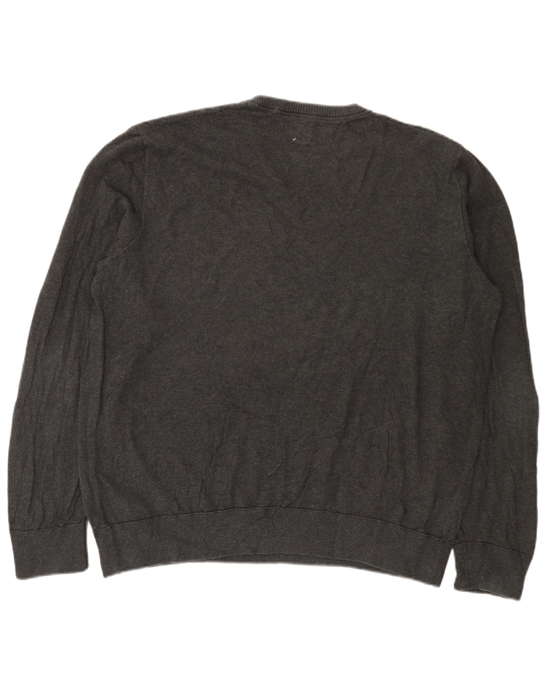 Gap Herren-Pullover mit V-Ausschnitt, XL, graue Baumwolle