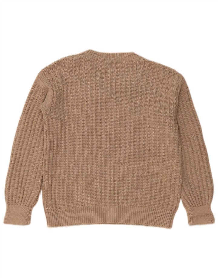 Marks & Spencer Damen-Pullover, übergroß, V-Ausschnitt, Gr. 10, Größe S, Beige