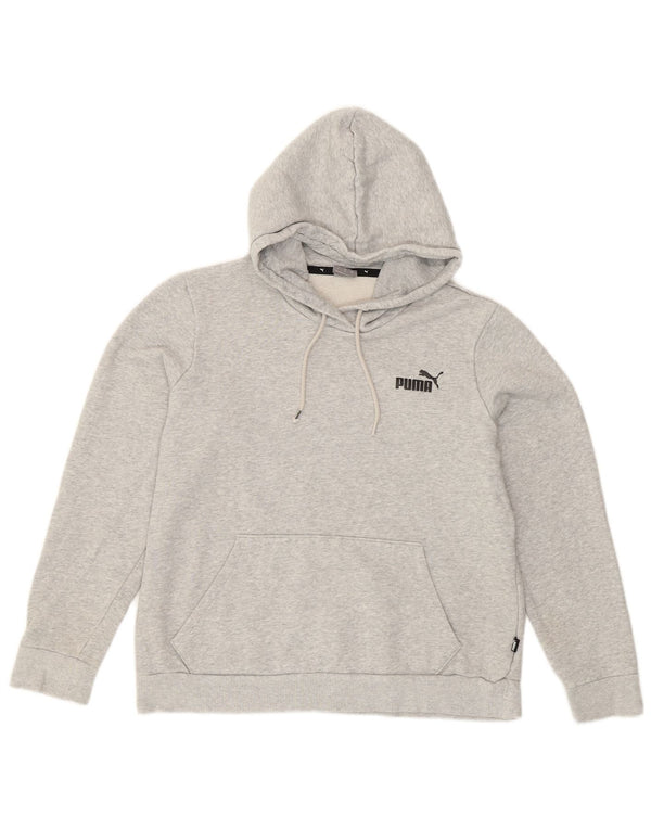 Puma Damen Kapuzenpullover UK 14 Große graue Baumwolle