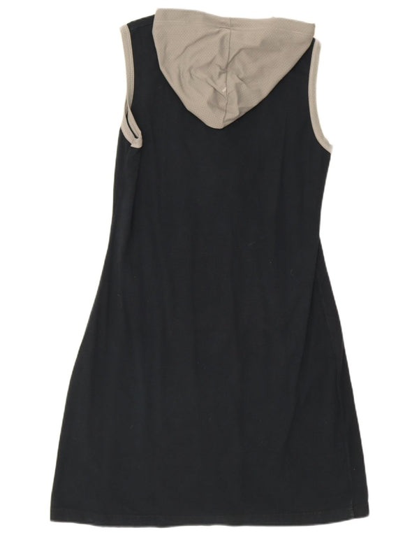 Fila Damen Ärmelloses Kapuzenkleid mit Reißverschluss, IT 50 XL, Marineblau, Farbblock