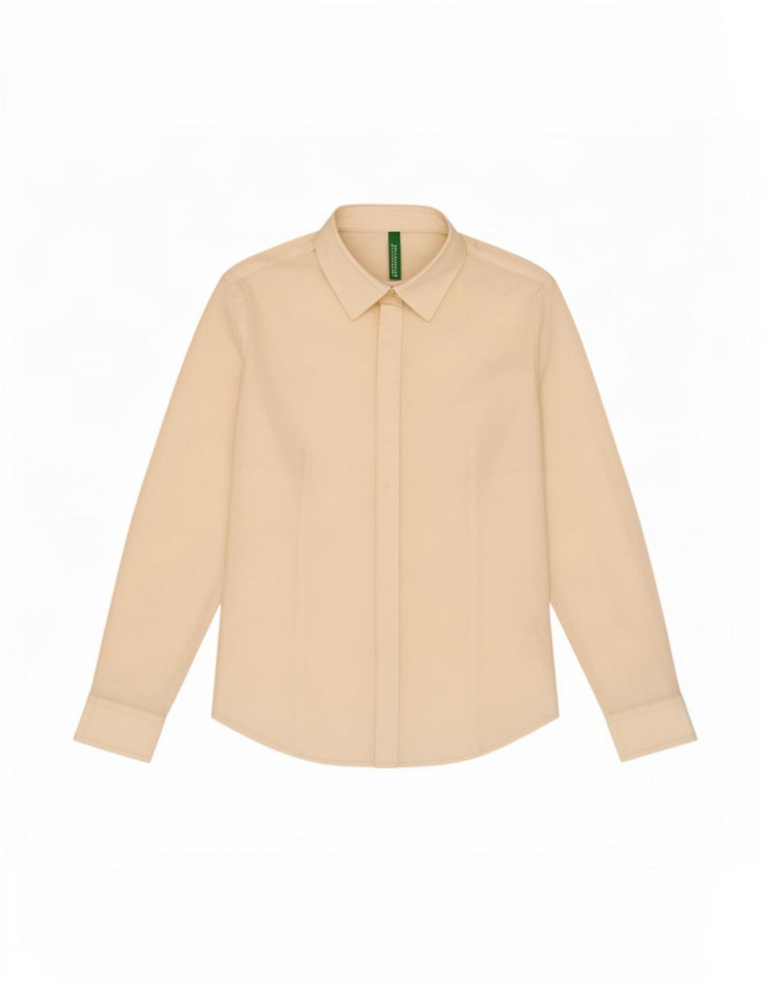 Benetton Damen-Hemd UK 10 Small aus weißer Baumwolle