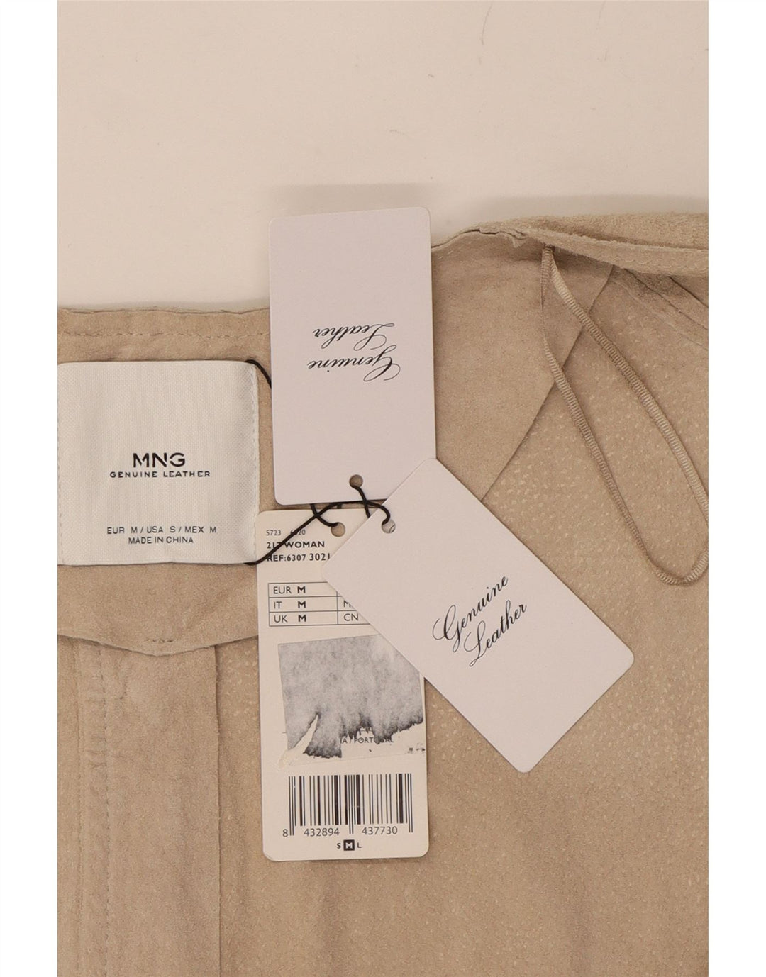 MANGO Womens Longline Suede Open Gilet UK 12 Medium Beige Leather Vintage Mango and Second-Hand Mango from Messina Hembry 