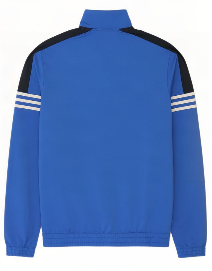 Adidas Herren-Trainingsanzug-Oberteiljacke UK 38/40 Mittelblaues Colourblock-Polyester