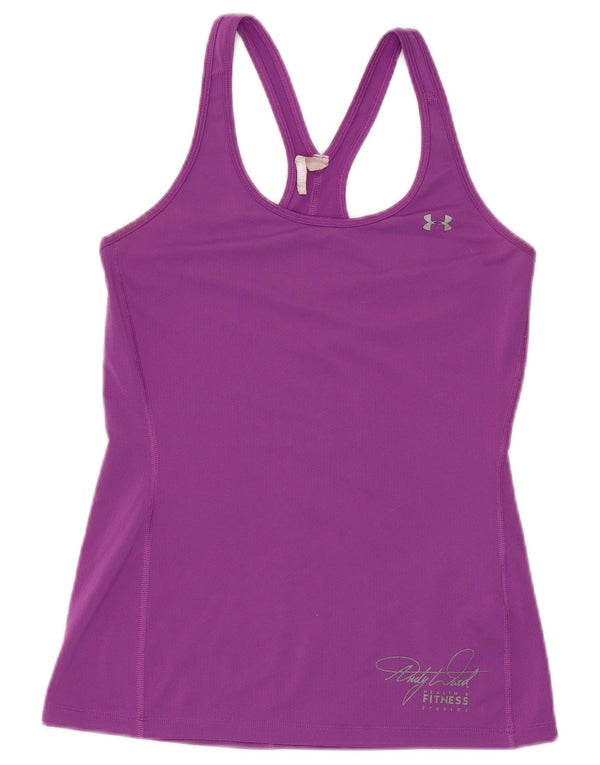 UNDER ARMOUR Damen Heat Gear Weste Top UK 6 XS Lila Polyester