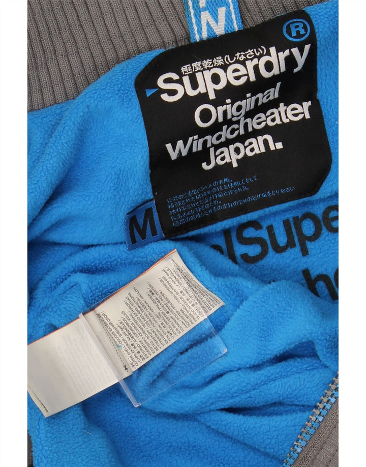 SUPERDRY Herren Windcheater Windjacke UK 38 Mittelgraues Nylon
