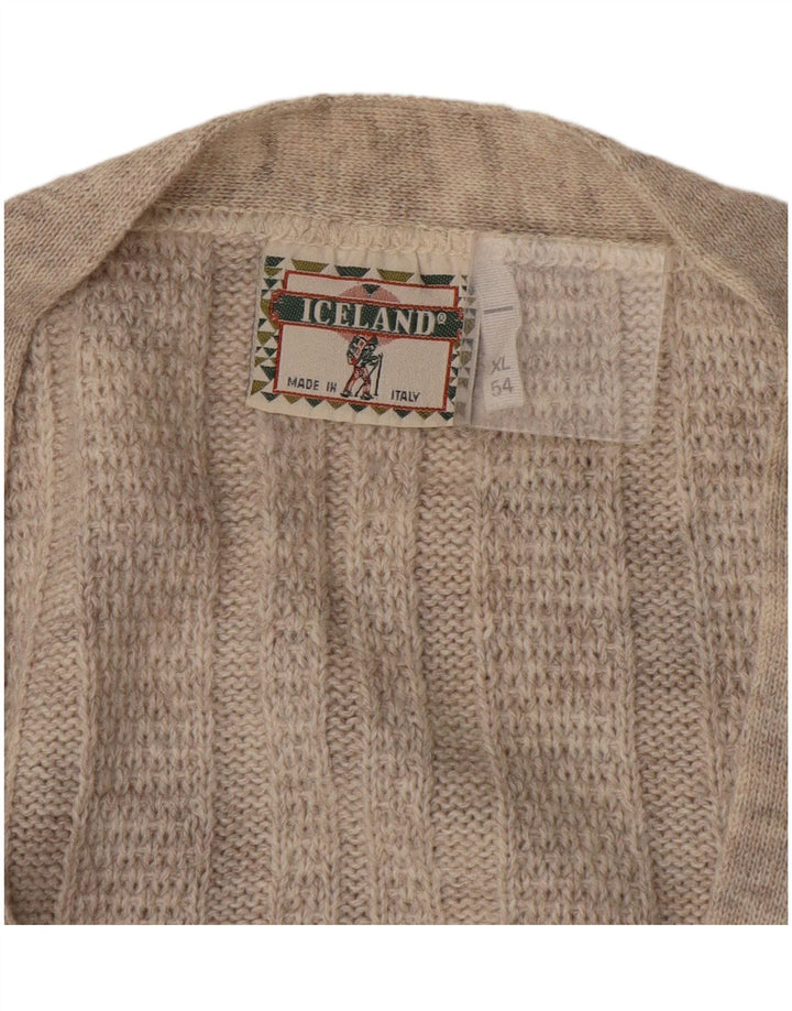 Island Herren Strickjacke IT 54 XL Beige Geometrisch