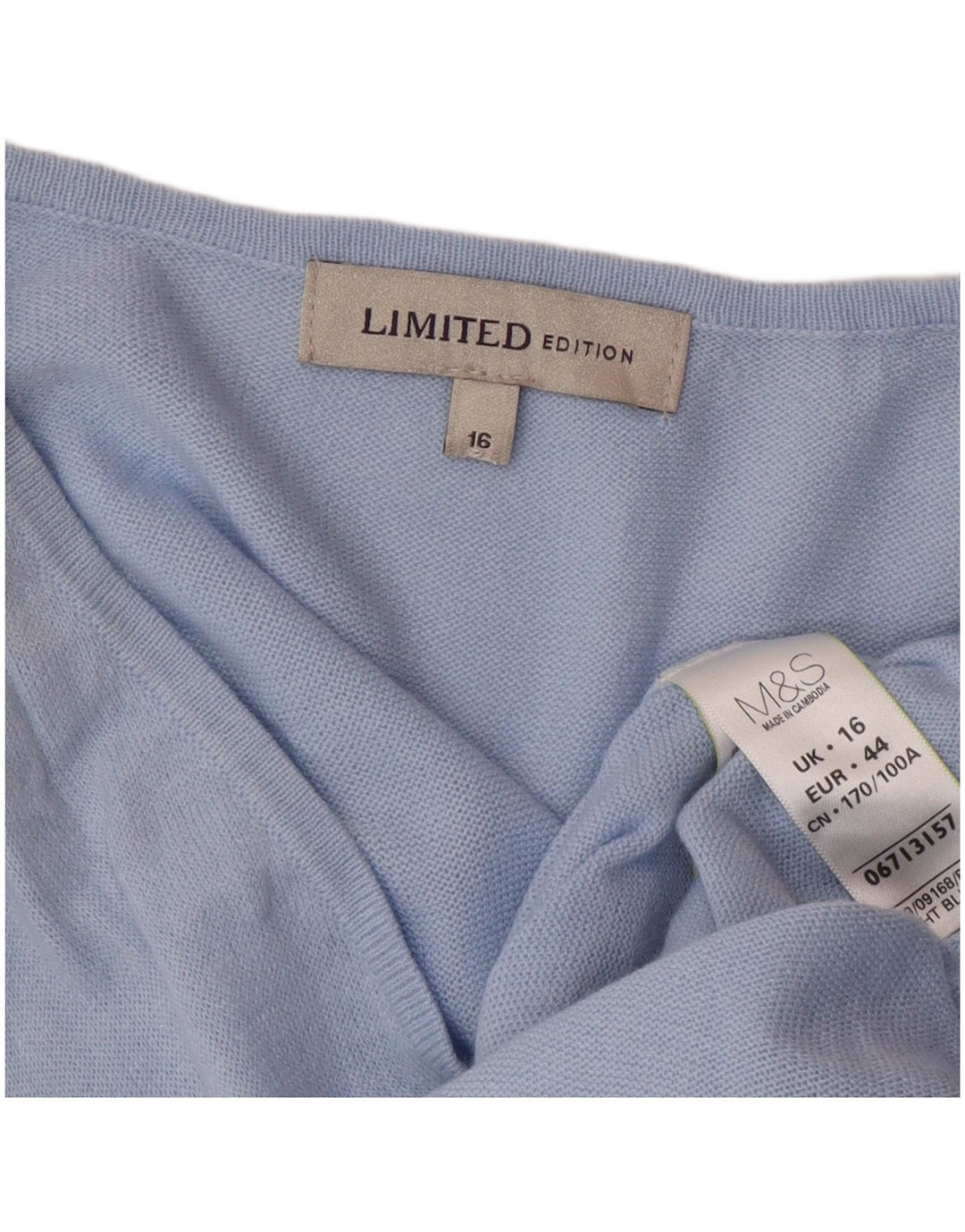 Marks & Spencer Damen Übergroßes Pulloverkleid UK 16 Large Blaues Acryl