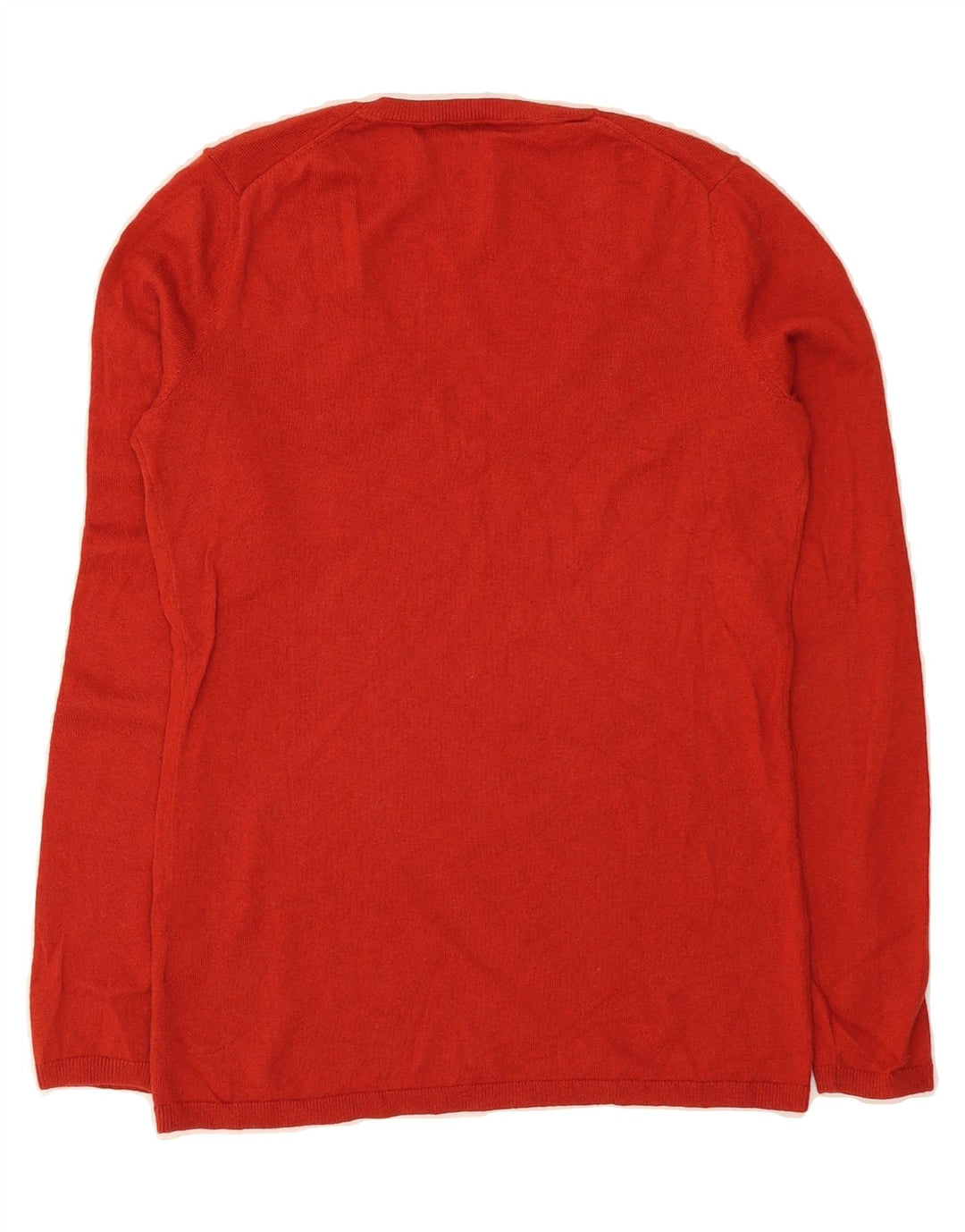 TOMMY HILFIGER Womens V-Neck Jumper Sweater UK 12 Medium Red Wool Vintage Tommy Hilfiger and Second-Hand Tommy Hilfiger from Messina Hembry 