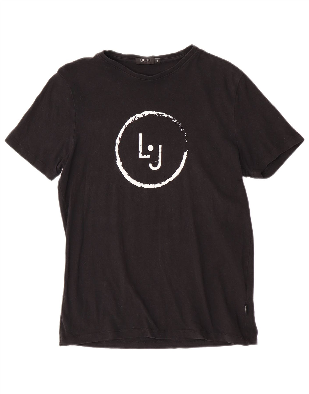 Liu Jo Herren-T-Shirt mit Grafik, Größe S, schwarze Baumwolle