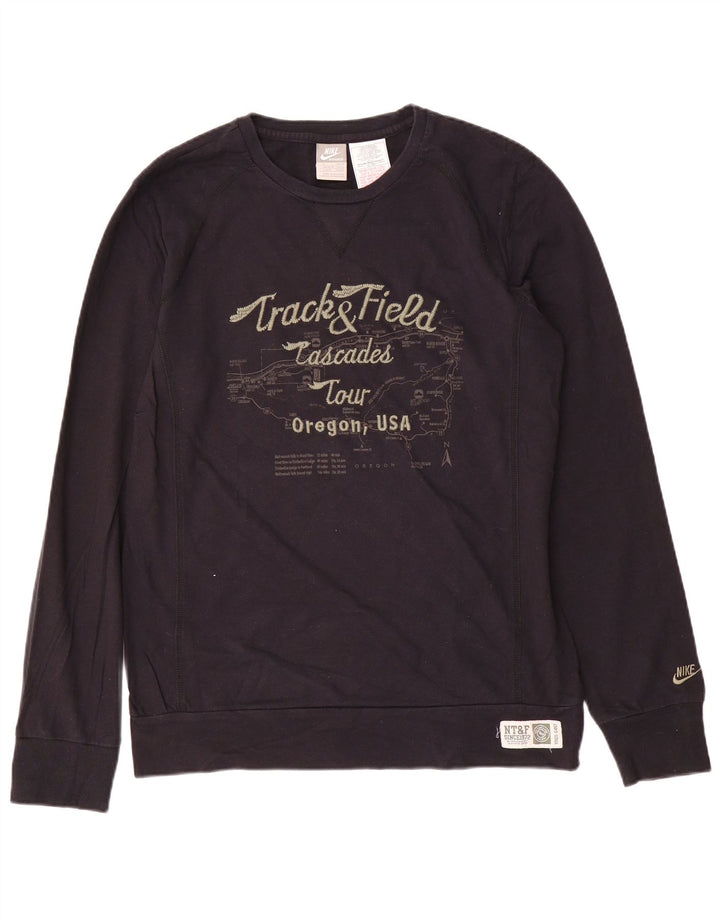 NIKE Herren-Sweatshirt mit Grafik, UK 42/44, Größe L, Schwarz, Baumwolle