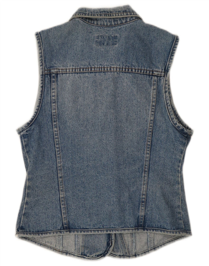 Vintage Damen Jeansweste UK 12 Mittelblaue Baumwolle
