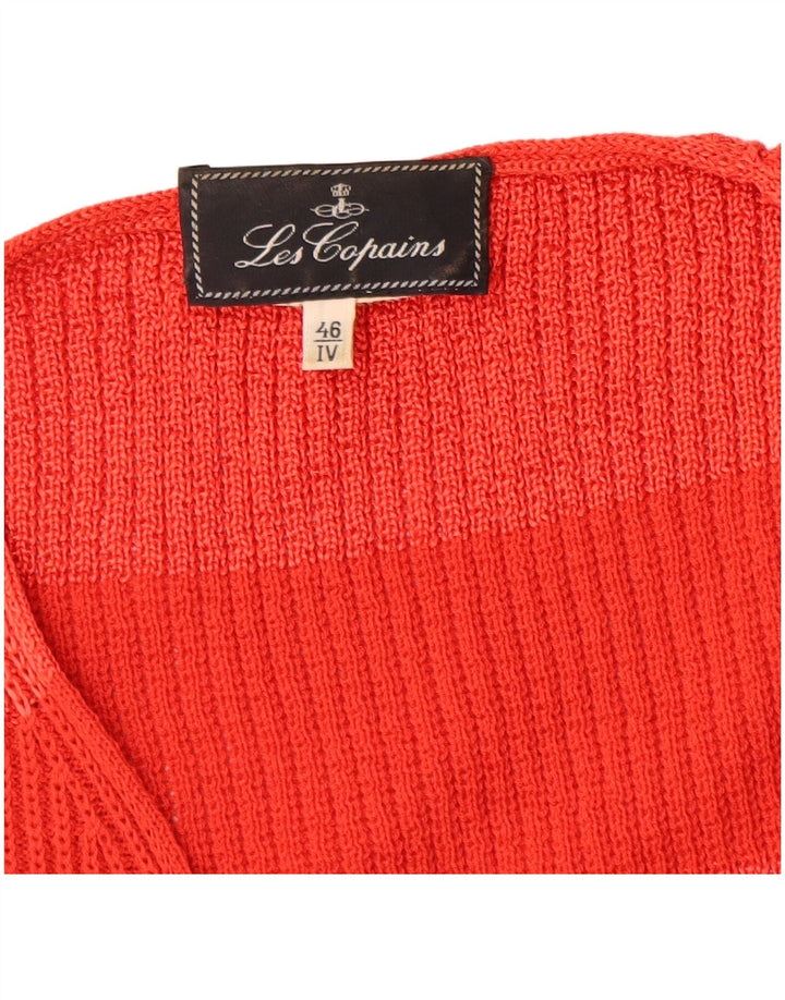 Les Copains Damen Longline-Cardigan-Pullover IT 46 Large Rot gestreift