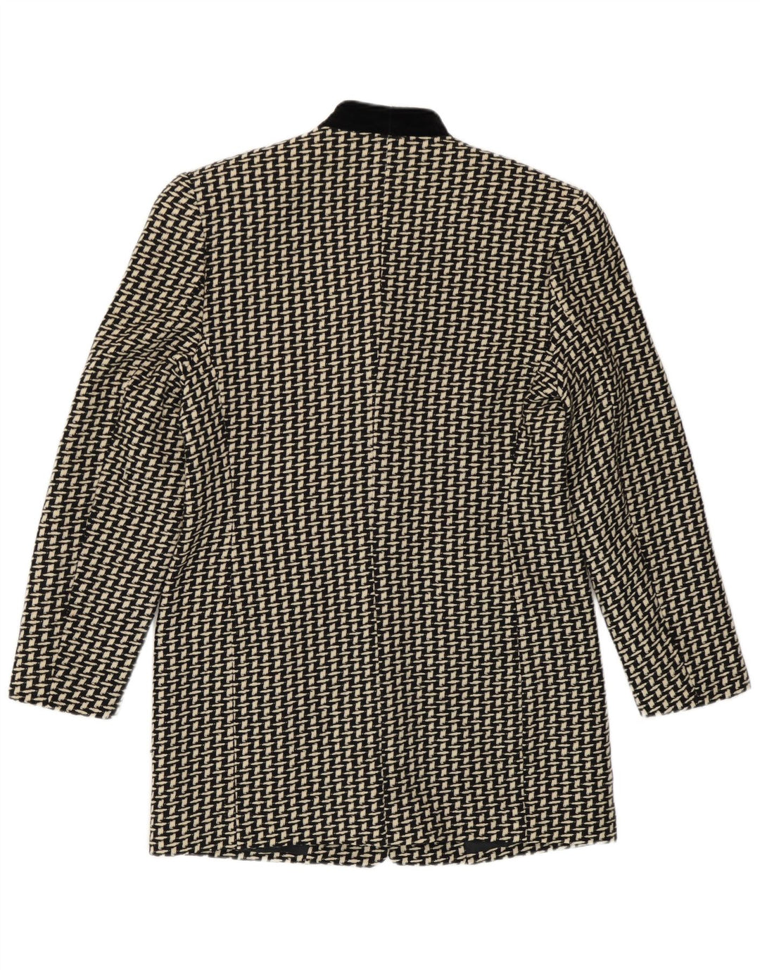 Erreuno Damen Longline-Blazer mit abstraktem Muster IT 44 Mittelschwarz